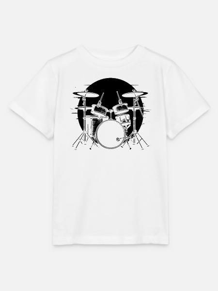Schlagzeuger Skizze - Stanley/Stella Kinder T-Shirt MINI CREATOR - Weiß