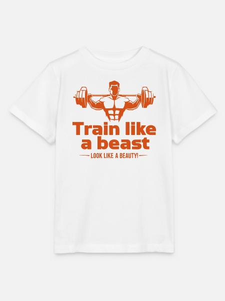 Train like a beast - look like a beauty - Stanley/Stella MINI CREATOR Kids’ T-Shirt - white