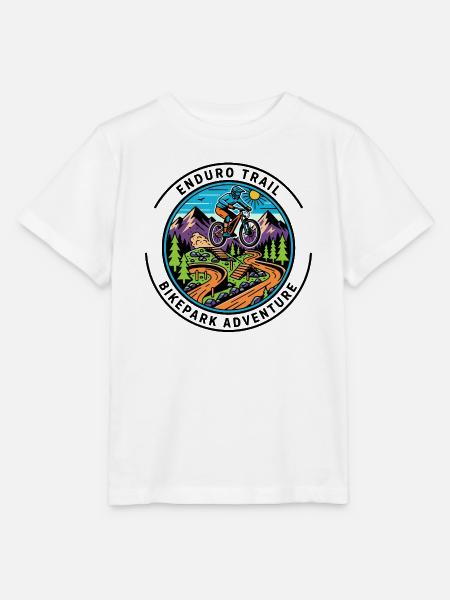 Bergpfad Radfahrer Badge - Stanley/Stella Kinder T-Shirt MINI CREATOR - Weiß