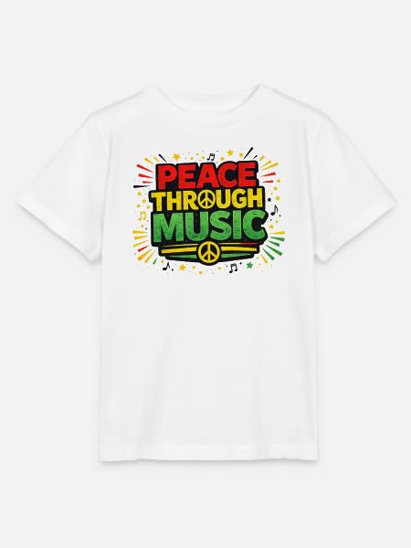Peace Through Music Reggae - Stanley/Stella Kinder T-Shirt MINI CREATOR - Weiß