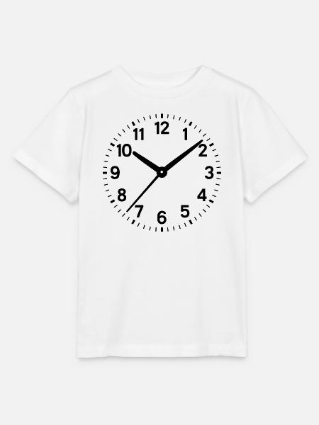 Uhr analog Ziffernblatt Ziffern Uhrzeit - Stanley/Stella Kinder T-Shirt MINI CREATOR - Weiß