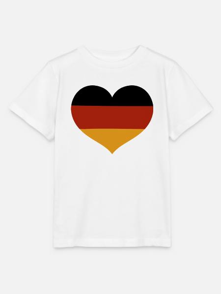 Deutsche herzförmige Flagge - Stanley/Stella Kinder T-Shirt MINI CREATOR - Weiß