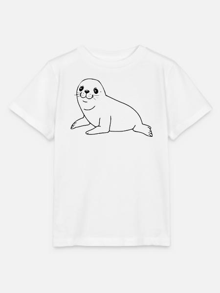 Seehund Robbe - Stanley/Stella Kinder T-Shirt MINI CREATOR - Weiß