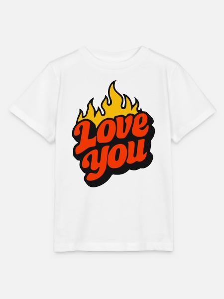 Ich liebe dich mit Flammen - Stanley/Stella Kinder T-Shirt MINI CREATOR - Weiß