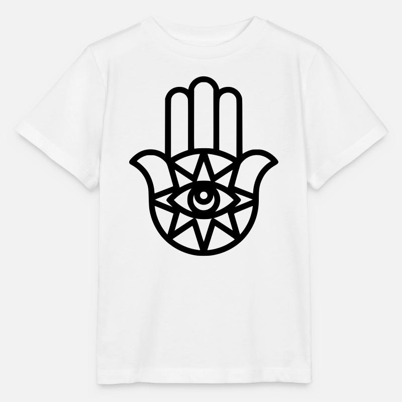 Silhouette de Fatima de la Main Hamsa - T-shirt bio MINI CREATOR Stanley/Stella Enfant - blanc