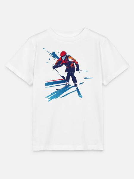 Biathlet im Farbwirbel - Stanley/Stella Kinder T-Shirt MINI CREATOR - Weiß
