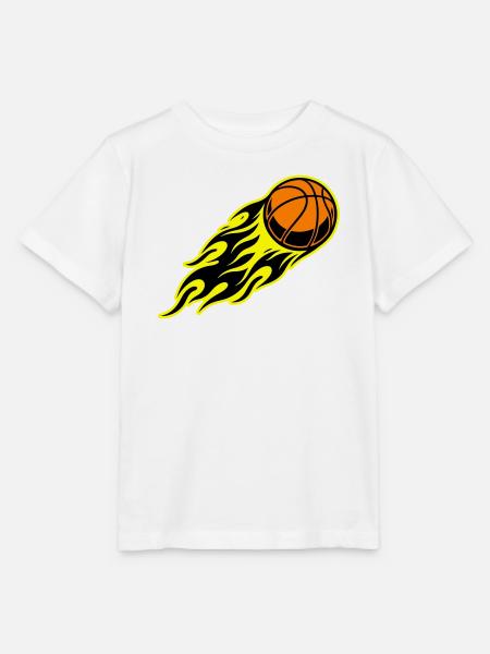 Basketball Flamme - Stanley/Stella Kinder T-Shirt MINI CREATOR  - Weiß