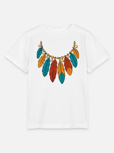 Indianer Kostüm Indianerin Halskette Feder Kette - Stanley/Stella Kinder T-Shirt MINI CREATOR - Weiß