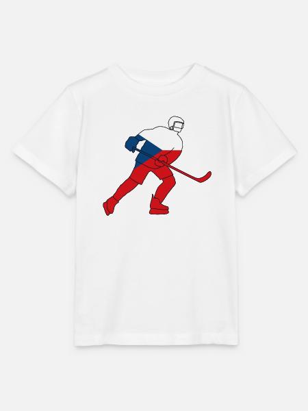 Eishockeyspieler mit tschechischer Flagge - Stanley/Stella Kinder T-Shirt MINI CREATOR - Weiß