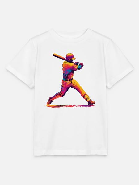 Pop-Art Baseball Swing - Stanley/Stella Kinder T-Shirt MINI CREATOR  - Weiß