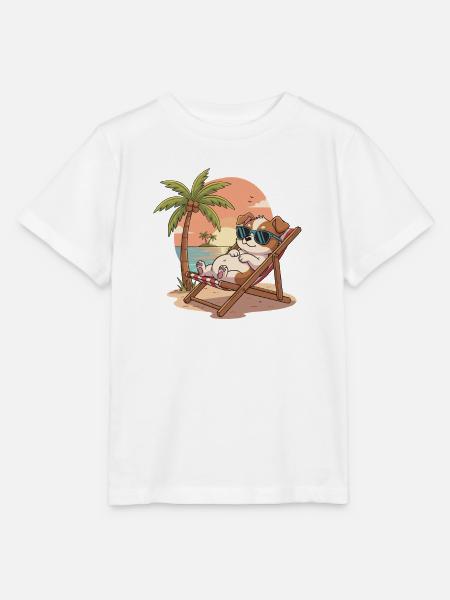 Strand-Lounge Corgi - Stanley/Stella Kinder T-Shirt MINI CREATOR - Weiß