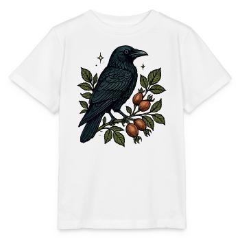 Night crow on berry vine - Stanley/Stella MINI CREATOR Kids’ T-Shirt - white - Front - Maike (125cm)