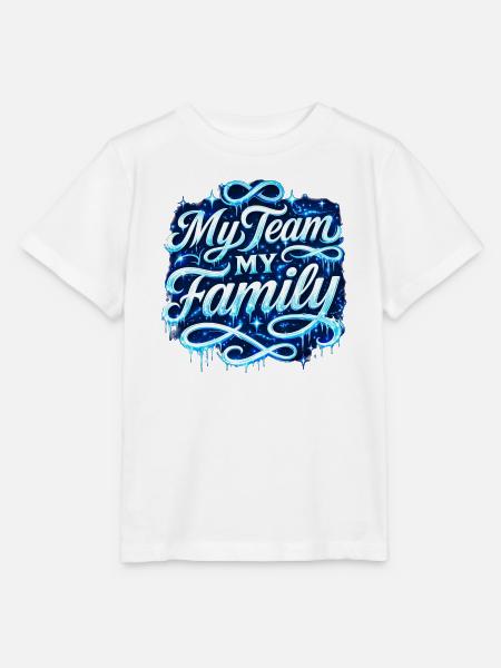 My Team My Family Neon Script - Stanley/Stella Kinder T-Shirt MINI CREATOR - Weiß