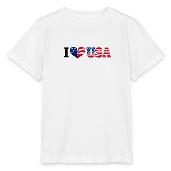 I Heart USA Star-Spangled Flag Muster - Stanley/Stella Kinder T-Shirt MINI CREATOR  - Weiß - Vorne - Maike (125cm)