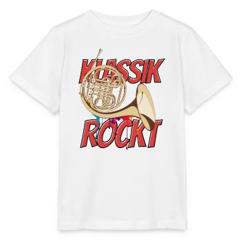French Horn Classical Rocks Orchestra Horn Player - Stanley/Stella MINI CREATOR Kids’ T-Shirt - white - Front - Maike (125cm)