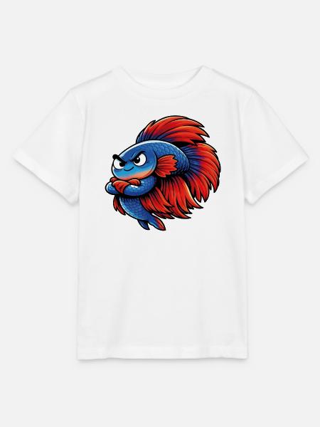 Blue Red Kampffisch - Stanley/Stella Kinder T-Shirt MINI CREATOR - Weiß