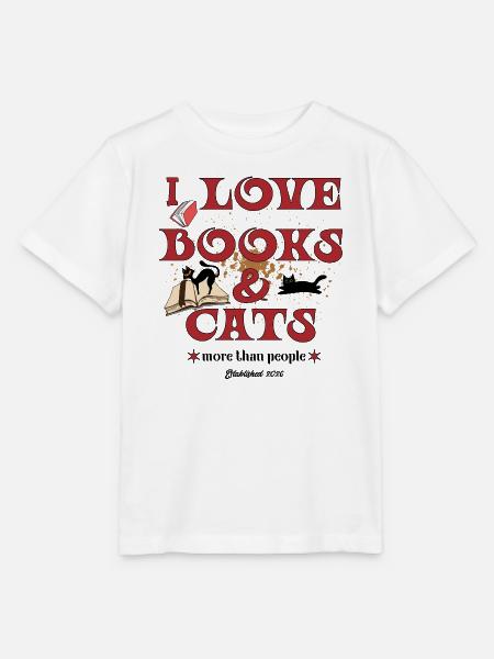 I Love Books & Cats – Leseratten und Cat-Lovers - Stanley/Stella Kinder T-Shirt MINI CREATOR - Weiß