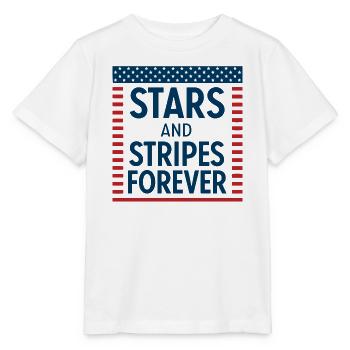 Forever Stars and Stripes - Stanley/Stella MINI CREATOR Kids’ T-Shirt - white - Front - Maike (125cm)