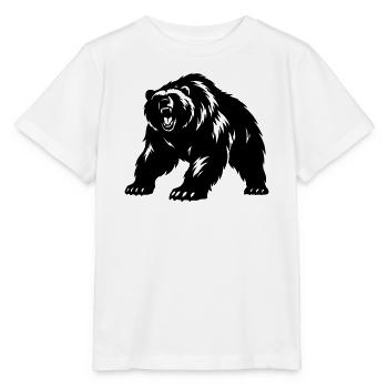 Grizzly Bär Silhouette - Stanley/Stella Kinder T-Shirt MINI CREATOR  - Weiß - Vorne - Maike (125cm)
