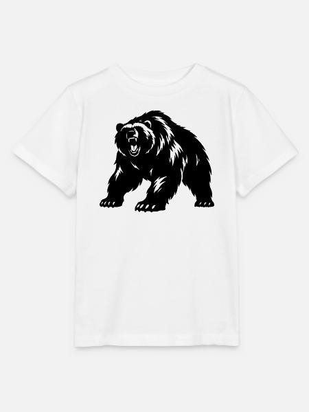 Grizzly Bär Silhouette - Stanley/Stella Kinder T-Shirt MINI CREATOR  - Weiß