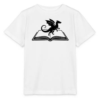 Dragon on Book Fantasy - Stanley/Stella MINI CREATOR Kids’ T-Shirt - white - Front - Maike (125cm)