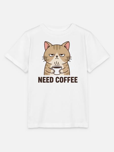Kaffee Wütende Katze - Stanley/Stella Kinder T-Shirt MINI CREATOR - Weiß