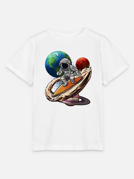 Astronauten-Wellenreiter Kosmos - Stanley/Stella Kinder T-Shirt MINI CREATOR - Weiß