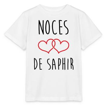 Noces de Saphir 16 ans de mariage - T-shirt bio MINI CREATOR Stanley/Stella Enfant - blanc - Devant - Maike (125cm)