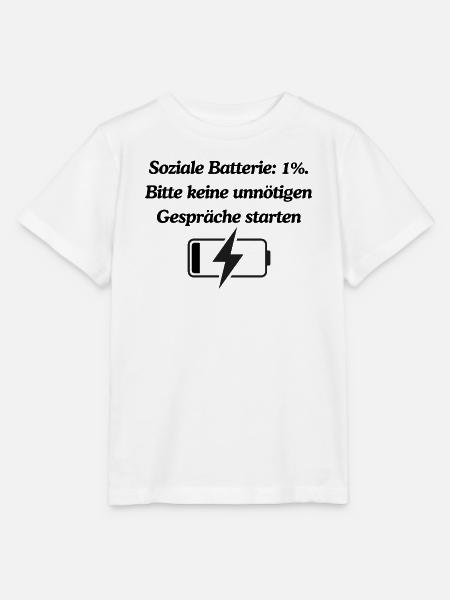 Soziale Batterie - Stanley/Stella Kinder T-Shirt MINI CREATOR - Weiß