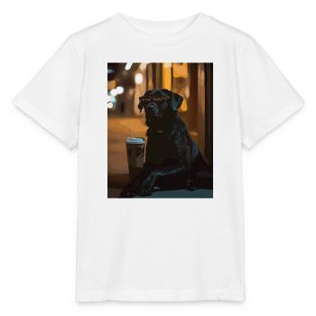Night lounge dog with sunglasses - Stanley/Stella MINI CREATOR Kids’ T-Shirt - white - Front - Maike (125cm)
