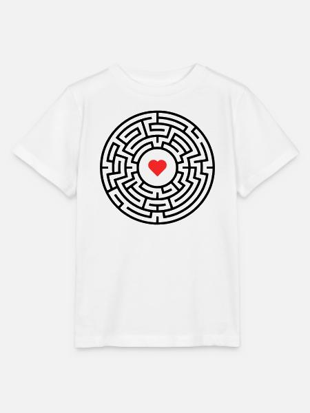 Labyrinth Herz Irrgarten - Stanley/Stella Kinder T-Shirt MINI CREATOR - Weiß