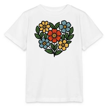 Blumenstrauß Folk-Stil - Stanley/Stella Kinder T-Shirt MINI CREATOR  - Weiß - Vorne - Maike (125cm)