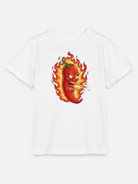 Wütende Feuerchili - Stanley/Stella Kinder T-Shirt MINI CREATOR  - Weiß