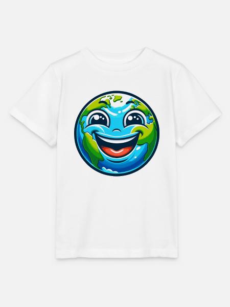 Fröhliche Erde Cartoon - Stanley/Stella Kinder T-Shirt MINI CREATOR - Weiß