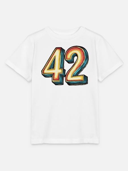 42 Zahl Bunt - Stanley/Stella Kinder T-Shirt MINI CREATOR - Weiß