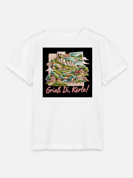 Landschaftsidylle Dorfcollage - Stanley/Stella Kinder T-Shirt MINI CREATOR - Weiß