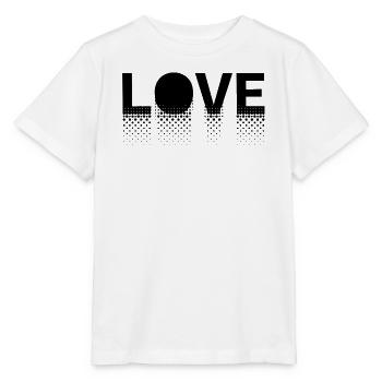 Love en points sur fond noir - T-shirt bio MINI CREATOR Stanley/Stella Enfant - blanc - Devant - Maike (125cm)