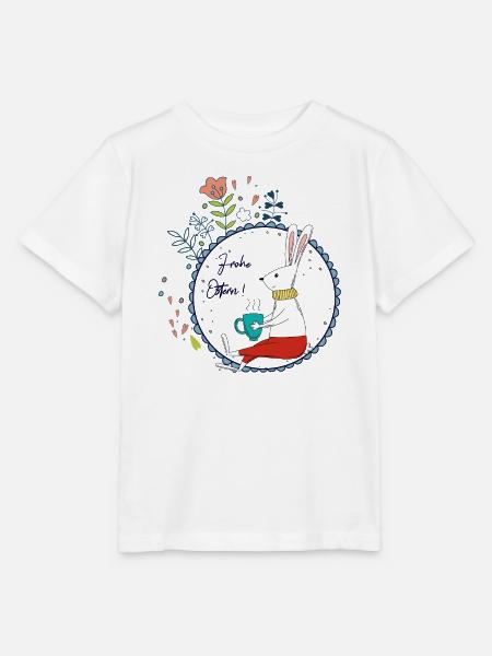 Osterhase mit Teetasse - Stanley/Stella Kinder T-Shirt MINI CREATOR - Weiß