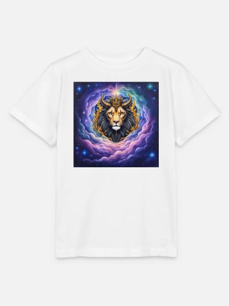 Himmlischer Löwe mit goldener Krone - Stanley/Stella Kinder T-Shirt MINI CREATOR  - Weiß