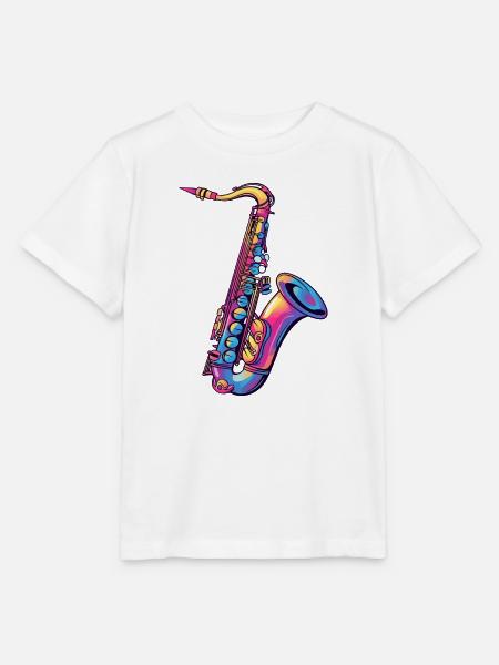 Neon-Saxophon Farbspektrum - Stanley/Stella Kinder T-Shirt MINI CREATOR  - Weiß