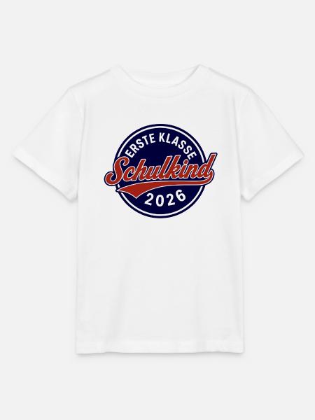 Erste Klasse Schulkind 2026 Abzeichen - Stanley/Stella Kinder T-Shirt MINI CREATOR - Weiß