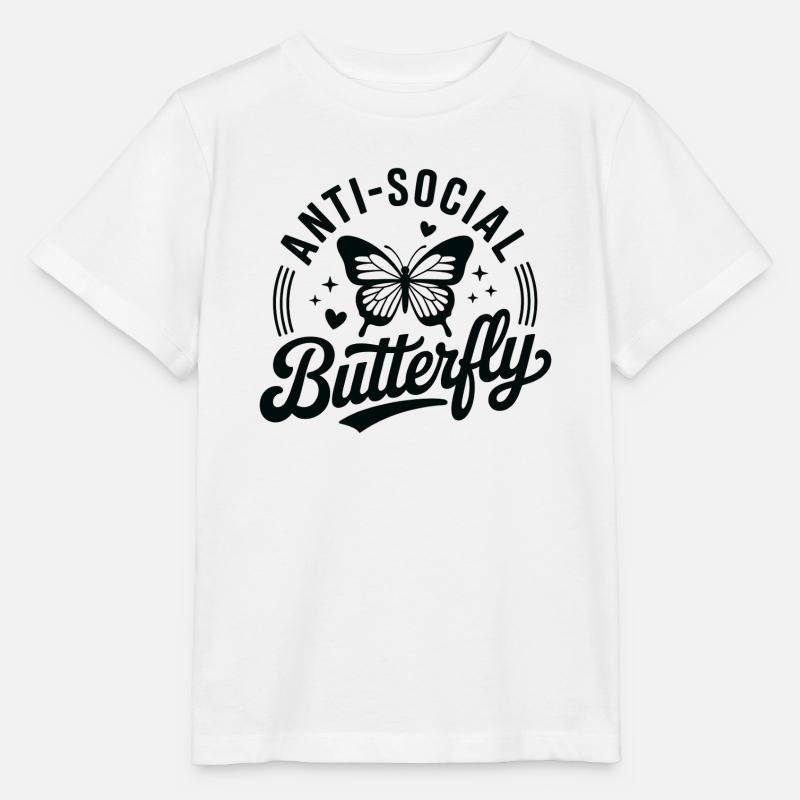Antisozialer Schmetterling - Stanley/Stella Kinder T-Shirt MINI CREATOR  - Weiß