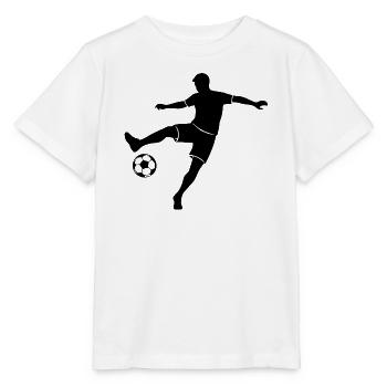 Fussballer macht Trick Fussball einfarbiges Motiv - Stanley/Stella Kinder T-Shirt MINI CREATOR  - Weiß - Vorne - Maike (125cm)