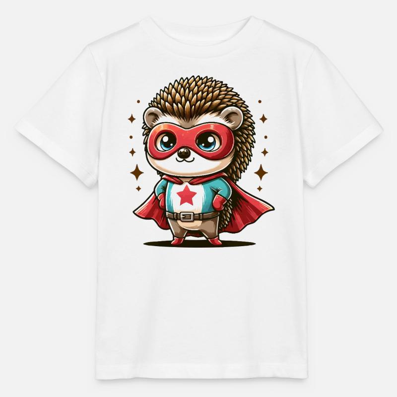 Cape Héros Hérisson - T-shirt bio MINI CREATOR Stanley/Stella Enfant - blanc