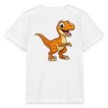 Dino Velociraptor Dinosaurier - Stanley/Stella Kinder T-Shirt MINI CREATOR  - Weiß - Vorne - Maike (125cm)
