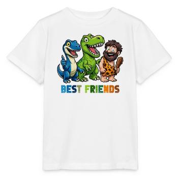 Dino Best Friends Caveman Comic - Stanley/Stella MINI CREATOR Kids’ T-Shirt - white - Front - Maike (125cm)