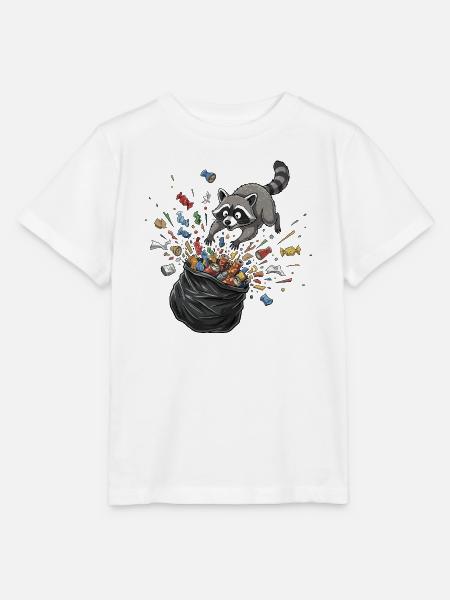 Waschbär Trash-Party Müllchaos - Stanley/Stella Kinder T-Shirt MINI CREATOR  - Weiß