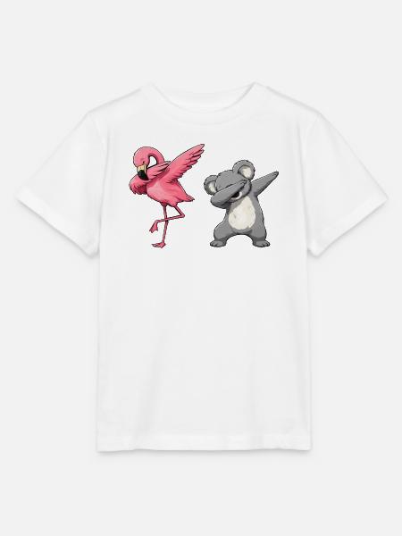Flamingo Koala Dab Duo - Stanley/Stella Kinder T-Shirt MINI CREATOR - Weiß