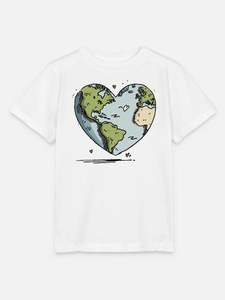 Herz der Erde Globus - Stanley/Stella Kinder T-Shirt MINI CREATOR  - Weiß