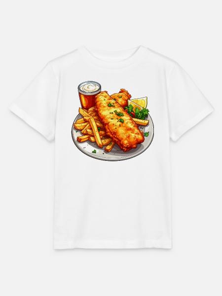 Fish and Chips - Stanley/Stella Kinder T-Shirt MINI CREATOR - Weiß